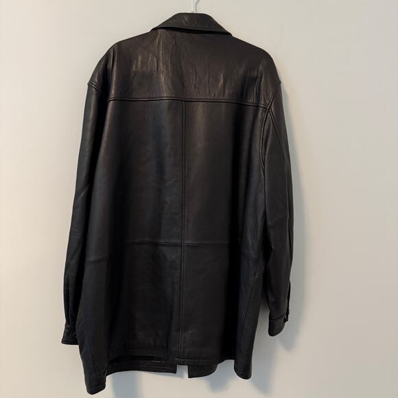 RARE RETIRED VINTAGE Trump Plaza: Men's Genuine Black Leather Jacket Size XL - Picture 6 of 9